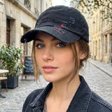 Men Women Denim Baseball Cap Stylish Solid Color Adjustable Hats for Travel Daily Wear Summer Sun Hats
