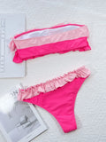 2026 Sexy Bikini Bandeau Women Swimwear Swimsuit Push Up Patchwork Ruffle Bikinis Set Bathing Suit Beach Bikini Female Banadores