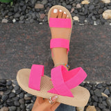 Slingback Style Summer Flat Sandals For Women Leisure Shoes Soft EVA Light Weight Elastic Back Strap Girl Beach Street Sandalias