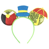 Disney Festival Party Cosplay Mouse Ears Headband 3.3" Ears Glitter Hairband Without Bow For Boys DIY Cartoon Hair Accessories