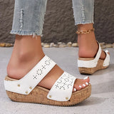2025 Summer Platform Wedges Sandals Women Vintage Hollow Out Thick Bottom Slippers Woman Comfortable Non Slip Rome Shoes Female