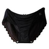 Anti-septic Women Underpants Women Panties Mid Waist Lace Bow Decor Tummy Control Butt-lifted Soft Stretchy Quick Dry Briefs