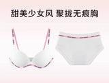 Wireless Non Padded Bra Set for Small Bust Seamless Comfort Bralette & Briefs Pure Elegant Ladies Intimates Teen Girls Underwear