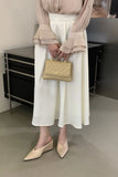 Summer Fashion Wedges Half Slippers Women French Elegant Pointed Toe Suede Leather Party Mule Girls Slides Zapatos Mujer Dress