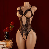 Porn Women Sexy Open Bra Strap Lingerie Lace Night Dress Underwear Black Erotic Babydoll Sleepwear Backless Nightwear Chemises