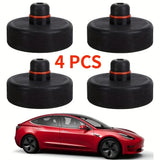 4pcs For Tesla Model X/S/3 Black Rubber Jack Lifting Point Pad Adapters Premium Styling Enhanced Protection Easy Jacking Amagi