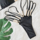 Sexy Hollow Out High Leg Cut Bikini Female Swimsuit Women Swimwear Two-pieces Bikini Set Brazilian Bather Bathing Suit Swim Lady