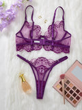 Valentine's Day Ladies Black Forest Wave Lace Sexy Underwear Set Romantic Floral Trim Bustier Nightgown for Women
