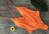 S - XXL V Neck Scrunch Butt Female Swimwear One Piece Swimsuit Women Backless Monokini High Cut Leg Bathing Suit Swim Bodysuit