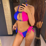 8 Colors Diamond Rhinestones Splicing Bikini Women Swimwear Female Swimsuit Two-Pieces Bikini Set Bather Bathing Suit Swim V5132
