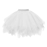Women Skirt A-line Big Swing Multi-layered Candy Color High Elastic Waist Fluffy Gauze Dancing Performance Short Pleated Skirt