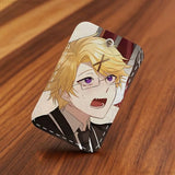 Game Mystic Messenger Rectangle Card Case Keychain Access Card Bag Key Tag Ring Leather Card Holder Key Ring Access
