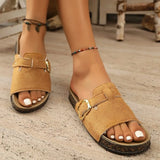 Women Lightweight Slippers New Open Toe Soft Cork Indoor Sandals Outdoor Beach Casual Shoes Platform Home Slippers Slides Women