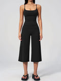 Gym Workout Yoga Sets Women Square Neck Slimming Sports Tank Top Fitness Gym Suit Outdoor High Waist Flare Pants Two-piece Set