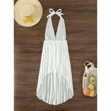 S - XL New Sexy Halter Deep V Neck Backless Tunic Beach Cover Up Cover-ups Beach Dress Beach Wear Beachwear Female Women K5213