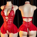 Sexy Hot Bra For Women Lingerie Set Ultra-thin Lace Hollow Bra Set Transparent Crotchless BacklessDress Deep V Open Bra Underwea
