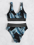 Sexy Mesh Tape Bikini 2026 Women High Waist Swimsuit Printed Swimwear Female Lady Bathing Suit Swimming Summer Beachwear