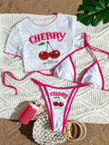 3 Pieces Brazilian Thong Bikinis 2026 Women Trikini Swimwear Female Halter Triangle Swimsuit & Tops Bathing Swimming Swim Suit