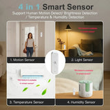 Zigbee 3.0 10G MmWave Human PIR Motion Sensor With Temperature Humidity Illuminance Monitor Support Tuya Smart Life Zigbee2MQT