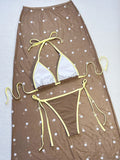With Polka Dot Mesh Skirt Halter Bikini Female Swimsuit Women Swimwear Three-pieces Bikini Set Micro Bathing Suit Swim Beachwear
