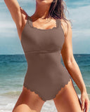 2026 Sexy Ruffle Swimsuit One Piece Solid Swimwear Women Bathers Bathing Swimming Swim Suit Female Beachwear XXL