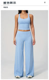 Women's Summer Two Piece Yoga Sets Slimming Sports Tank Top Lifted Buttocks High Waist Flare Pants Gym Fitness Suits Tracksuit