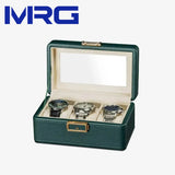 Jewelry Eyewear Organizer Travel-friendly Hard Leather 12-Slot Watch Storage Box with Velvet Watch Case Display Packaging