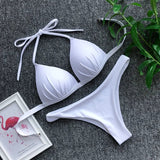 2025 Halter Bra Cup Bikini Women Swimsuit Female Push Up Swimwear Two Pieces Bikini set Brazilian Bather Bathing Suit Swim Lady
