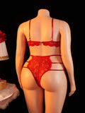 Adult Sexy Lace Teddy Bodysuit For Women Deep V Neck Open Back Halter Design Romantic Hot Women's Lingerie Babydoll Sleepwear