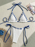 2025 Halter Wrinkled Weaved Bikini Women Swimwear Female Swimsuit Two Pieces Bikini Set Brazilian Bathing Suit Swim Beach Wear