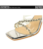 Transparent High Heels Women's Summer New Fashion Thin Heel Sandals Outdoor Wear Rhinestone Slippers Modern Minimalist Style