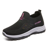 Women Vulcanized Shoes  High Quality Breathable Mesh Women Sneakers Soft Slip On Flats Shoes Women Loafers Walking Flat
