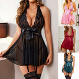 Chemises Baby Doll Sexy Dress Luxury Black Color Women Sexy Lingerie Garter Bra and Panties Sets Nightwear Sleepwear
