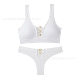 Sexy seamless underwear set push-up bra vest sports breathable push-up set