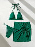ZTVitality Solid Sexy 3 Piece Bikini Set 2025 New Arrival Padded Bra Bandage Push Up Swimsuit Women Swimwear Summer Biquini