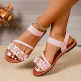 Women's Sandals  New Summer Casual Open-toed Women's Flats Fashion Floral Design Casual Comfortable Women's Sandals