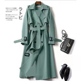 Phantasy Trench Coat Women Long Sleeve Jacket British Style Long Cloack Lace Up Elegant Office Lady Trench Spring Autumn Outfit