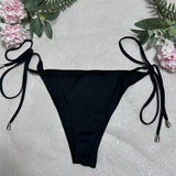 Women's Sexy Beach Bath Sunbathing Rope Two Piece Bikini Swimsuit Sexy Swimsuit Halter Neck Triangle Top String Bikini Set