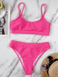 8 Colors Sexy Bikini Women Push Up Swimwear Swimsuit High Waist Solid Bikinis Set Bathing Suit Beach Bikini Female Bikinis Mujer