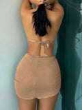 3 Pieces Triangle Bikinis 2026 Solid Swimwear Female Sexy Swimsuit Women & Beach Skirt Bathers Bathing Swimming Swim Suit
