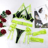 Toucheart Sexy Floral Embroidery Underwear Steel Ring Bra Lace Mesh Sexy Webbing Hollow Waistband Hanging Erotic Lingerie Suit