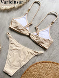10 Colors V Neck Rhinestones Bikini Female Swimsuit Women Swimwear Two-pieces Bikini Set Padded Bather Bathing Suit Swim V8138