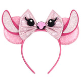 2025 New Style Mickey Minnie Ear Headband Sequin Bows Girl Adult Kids Halloween Party Cosplay Hair Accessories Princess Hairband