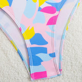 2026 Long Sleeves Swimsuit One Piece Backless Printed Swimwear Women Bathers Bathing Swimming Swim Suit Padded Beachwear Summer