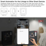 Tuya Zigbee Vibration Sensor Shock Detector Smart Home Security Alarm Detection For Door Window Safe Optional Battery Powered