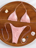 Miyouj Triangle Bikini New Two Piece Suit Solid Color Beachwear 2026 Bikini Women's Swimsuits Sexy Bathsuit Micro Thong Swimwear