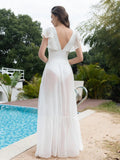 Women's Solid Color Halter Bikini Set Crop Top Long Pleated A-Line Skirt Beach Outfit for Spring Summer Sexy Vacation Look