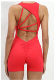 Padded Jumpsuit Sport Women Yoga Bodysuit Fitness Wear Gym Sportswear High Elastic Workout Running Clothes
