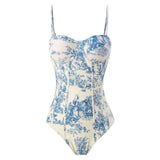 2026 New Arrival Push Up Women Bikini Set Floral Printed Ruffle Bikinis Strappy Bandage Swimwear Brazilian Biquini Bathing Suit