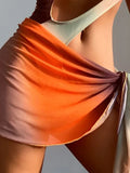 2026 Printed Swimsuit Monokini One Shoulder With Beach Skirt One Piece Swimwear Female Beach Wear Bathing Swimming Suit Women